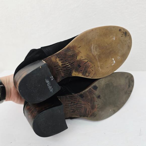 Soho Cobbler Suede Ankle Booties Black 7.5 - Picture 7 of 10